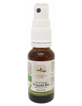 Spray Buccal Propolis bio Miel Sauge Thym 20ml Herboristerie de Paris