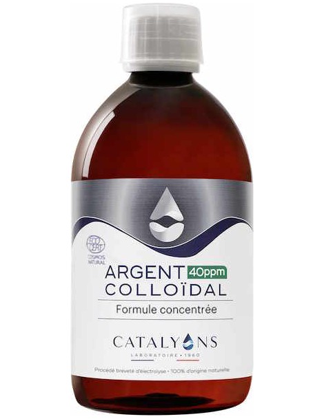 Argent colloïdal 40 PPM 500ml oligo éléments Catalyons argent ionisé 40ppm Abcbeauté Oligo éléments