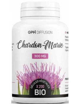 Chardon Marie Bio 200 gélules de 300mg GPH Diffusion Silybum marianum santé du foie Abcbeauté herboristerie