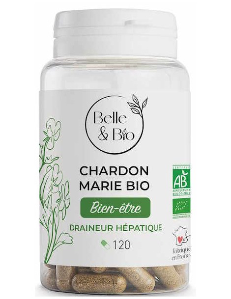Chardon marie bio 120 gélules Belle et Bio extra fort confort du foie Abcbeauté