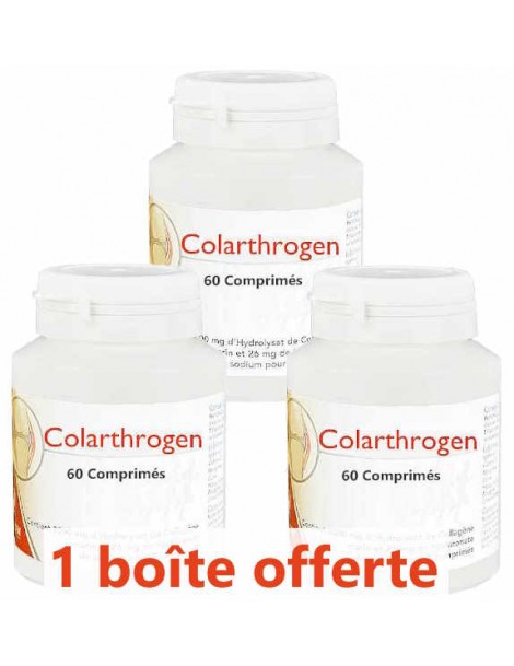 Lot de 3 Colarthrogen Collagène marin Acide hyaluronique 3x60 comprimés Monapharm colartrogen articulations Abcbeauté