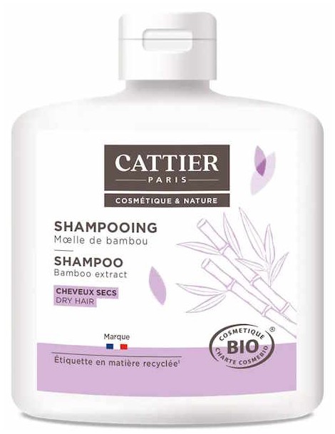Shampooing à la moëlle de bambou cheveux secs 250ml Cattier protéines hydrolysées de blé regainantes Abcbeauté