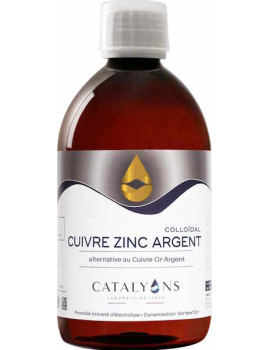 CUIVRE ZINC ARGENT Oligo éléments 500 ml Catalyons immunité peau cheveux gorge défenses Abcbeauté