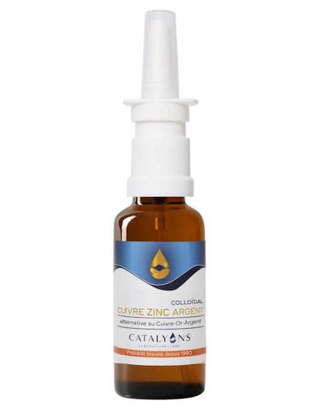EAU de Cuivre Zinc Argent 30ml Catalyons Oligo éléments nez Abcbeauté