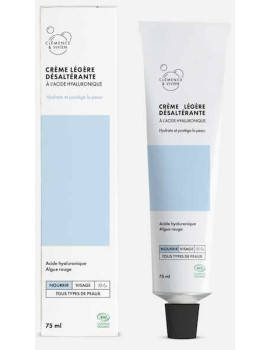 Crème légère désaltérante 75ml Clémence et Vivien crème hydratante fluide bio Abcbeauté