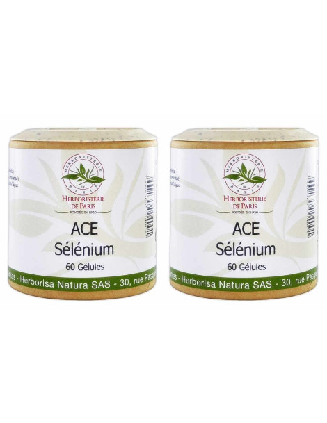 ACE Sélénium Lot de 2 X 60 gélules Herboristerie de Paris vitamines A C E béta carotène Abcbeauté antioxydant