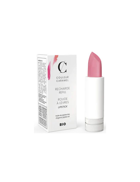 Recharge Rouge à lèvres satiné n°221 Rose moyen 3.5g Couleur Caramel brilant nacré flashy voyant Abcbeauté
