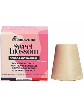 Déodorant solide Sweet Blossom Douceur Florale 30gr Lamazuna zero dechets diatomée argile coco Abcbeauté