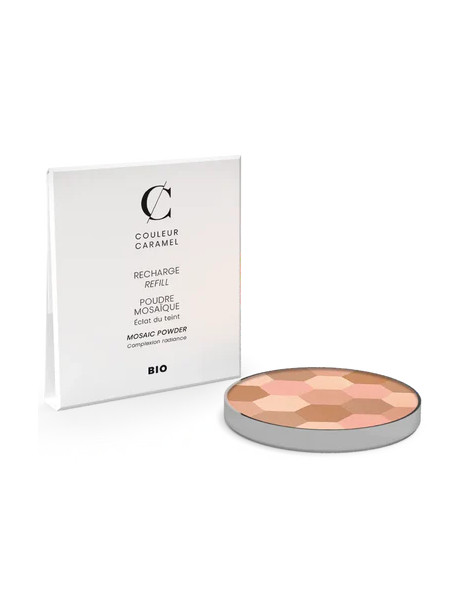 Recharge Poudre mosaique n°232 teint clair Couleur Caramel teint sublimé et illuminé pour peau claire Abcbeauté maquillage