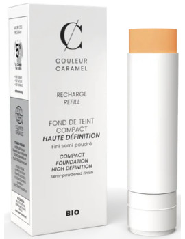 Recharge Fond de teint Compact Haute Définition No 12 -  Beige clair 9gr Couleur Caramel maquillage du teint bio Abcbeauté