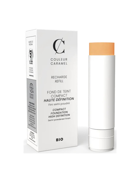 Recharge Fond de teint Compact Haute Définition No 12 -  Beige clair 9gr Couleur Caramel maquillage du teint bio Abcbeauté