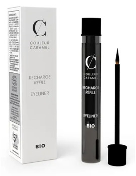 Recharge Eye Liner 01 noir bio applicateur pinceau 5ml Couleur Caramel - maquillage bio pour les yeux