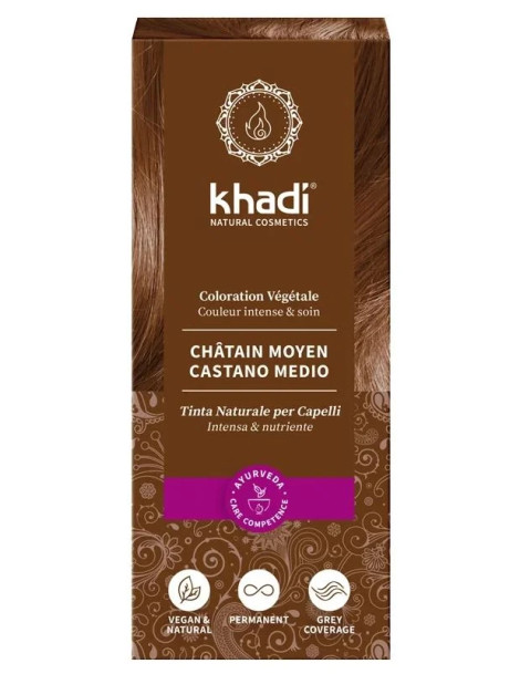 Coloration végétale Chatain moyen 100g Khadi