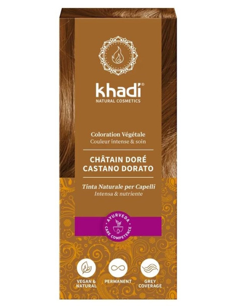 Coloration végétale Chatain doré 100g Khadi