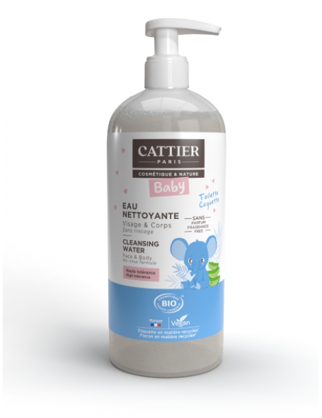 L'Eau nettoyante visage et corps sans rinçage bébé 500ml - cosmétique bio