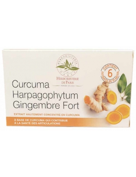 Curcuma Harpagophytum gingembre fort 60 comprimés Herboristerie de Paris mobilité et souplesse abcbeauté