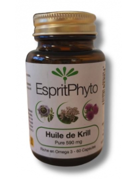 Huile de Krill Pure 60 capsules de 590mg EspritPhyto oméga 3 Abcbeauté
