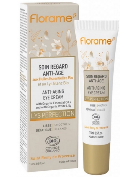 Le Soin regard anti âge Lys perfection 15ml Florame permet de prendre soin de cette partie fragile de l'oeil avec une act