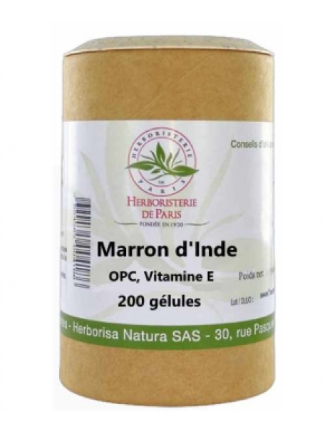 Marronnier d'Inde OPC Pin Raisin Vitamine E 200 Gélules Herboristerie de Paris protection circulation Abcbeauté