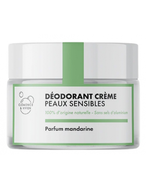 Baume déodorant Peau sensible à la Mandarine 50gr Clemence et Vivien