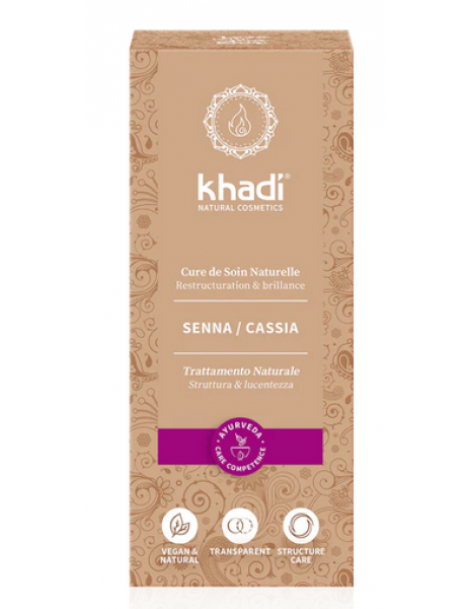 Coloration végétale Senna/Cassia Henné Naturel 100 gr Khadi henné neutre reflets dorés Abcbeauté