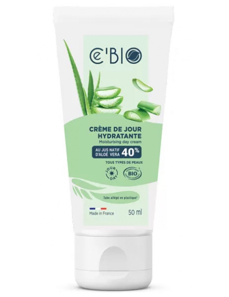 Crème hydratante visage Gel Natif Aloe vera 50 ml C'Bio cire d'abeille tournesol Abcbeauté