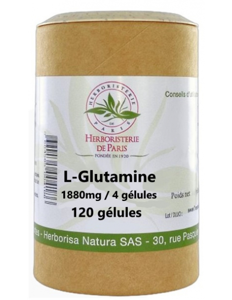 L Glutamine 120 Gélules Herboristerie de Paris acide aminé essentiel confort intestinal Abcbeauté
