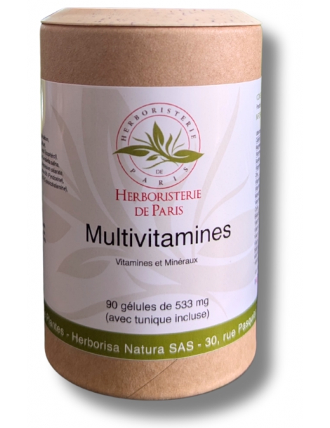 Multi Vitamines et minéraux 60 Gélules Herboristerie de Paris 19 vitamines, minéraux et oligo-éléments Abcbeauté
