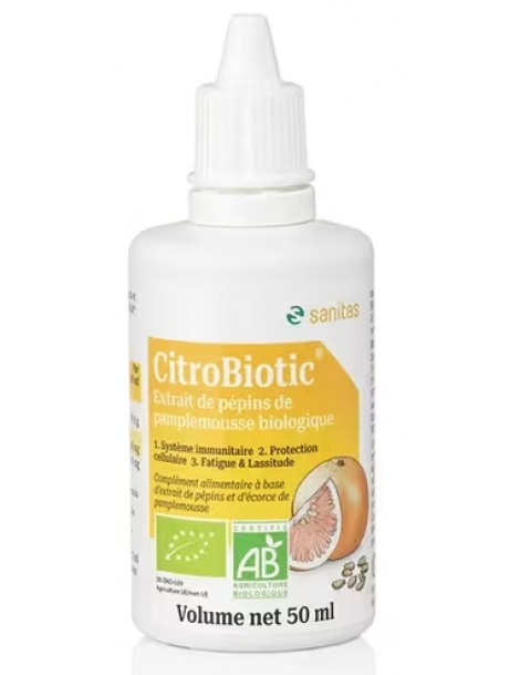 Extrait de pépins de Pamplemousse 50 ml Citrobiotic bioflavonoïdes immunité Abcbeauté