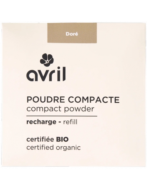 Poudre compacte Dorée certifiée Bio Avril Beauté maquillage bio du teint Abcbeauté