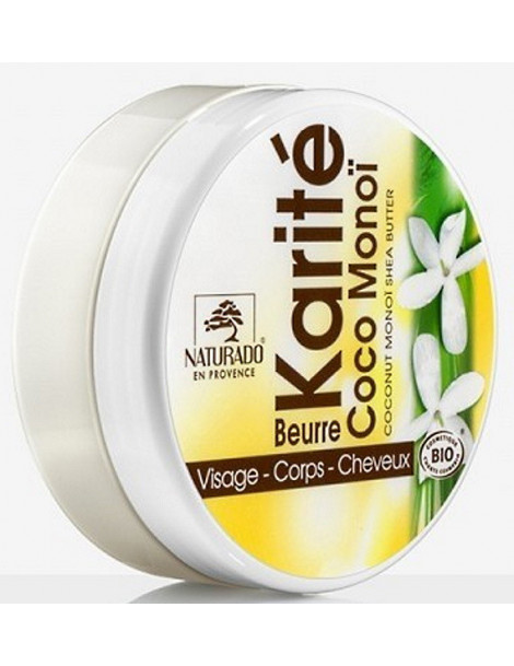 Beurre de Karité Coco Monoï 150ml Naturado nourrissant régénérant Abhcbeauté