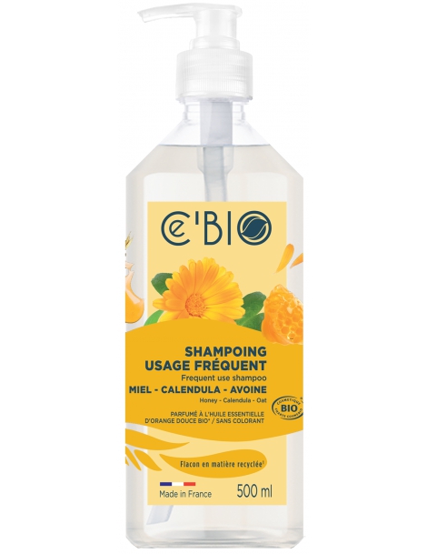Shampooing usage fréquent Miel Calendula Avoine 500 ml C'Bio shampoing bio Abcbeauté