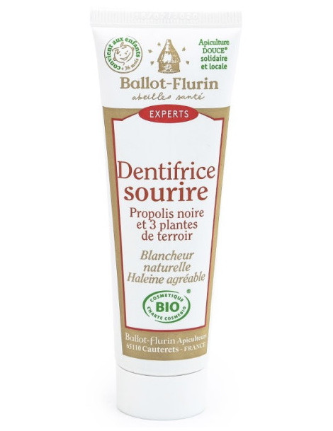 Dentifrice bio Sourire Blancheur Propolis 50ml Ballot-Flurin