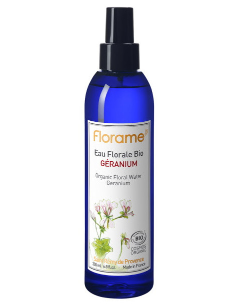 Eau florale de Géranium Bio Brumisateur 200ml Florame astringente peaux sensibles Abcbeauté