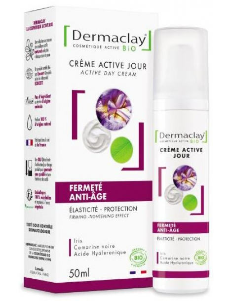 Crème active jour Fermeté Anti age 50 ml Dermaclay peaux dévitalisées et fragiles Abcbeauté