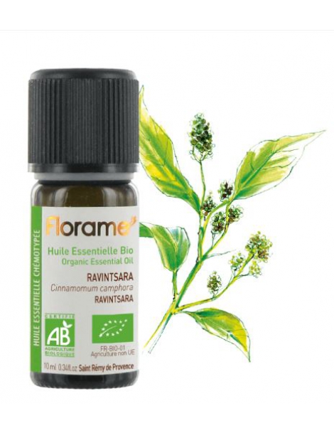 Huile essentielle bio Ravintsara 10 ml Florame Cinnamomum Camphora Abcbeauté
