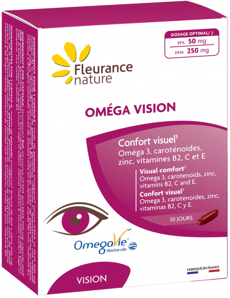 Oméga Vision Lutéine 30 capsules Fleurance Nature béta carotène lycopène Abcbeauté