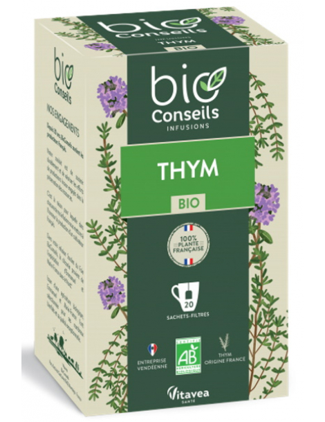 Infusion Thym Bio France 20 sachets Bio Conseils refroidissements digestion Abcbeauté