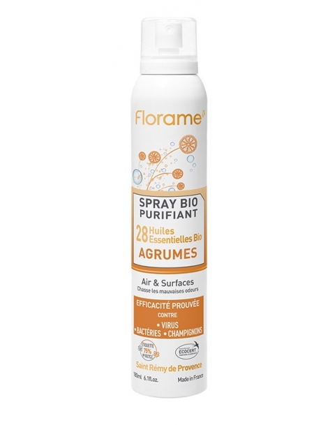 Spray purifiant agrumes aux 28 huiles essentielles 180ml Florame huiles essentielles traitantes Abcbeauté