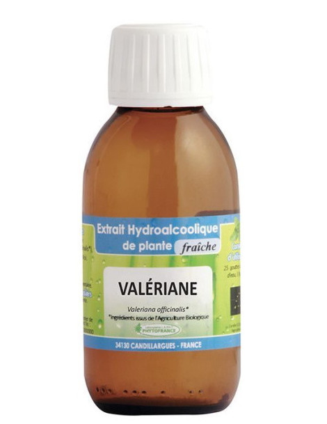 Extrait hydro alcoolique Valériane BIO 125ml Phytofrance sommeil sérénité Plante fraîche Abcbeauté