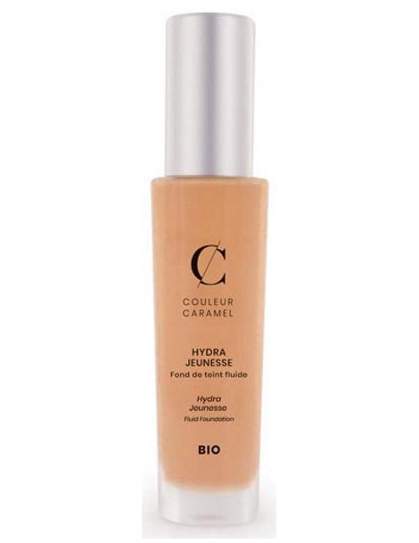 Fond de teint fluide Hydra Jeunesse No 24 Sable Couleur Caramel peaux hâlées légèrement mates Abcbeauté