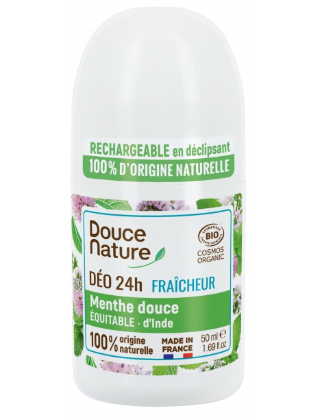 Déodorant à billes Aloe Vera 24H peaux normales 50ml Douce Nature deo bio certifié Abcbeauté