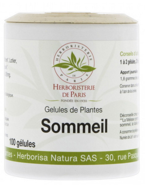 Sommeil Action 5 Plantes 100 gélules Herboristerie de Paris bras de morphée sérénité Abcbeauté Herboristerie