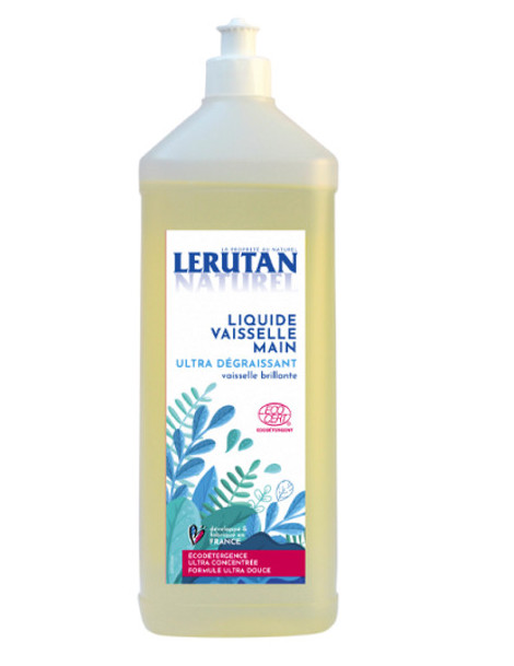 Liquide vaisselle ultra-concentré ultra-dégraissant Citron 1L Lérutan mains sensibles Abcbeauté