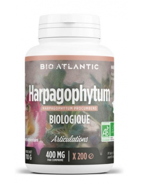 Harpagophytum bio 400mg 200 comprimés Bio Atlantic mobilité articulaire Abcbeauté herboristerie