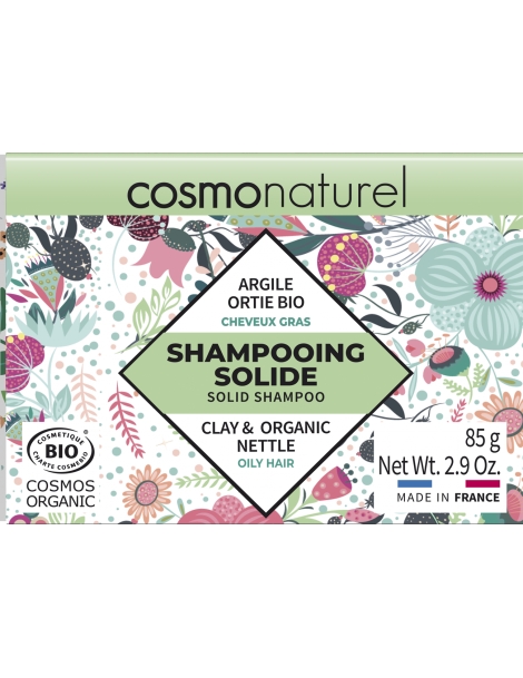 Shampooing solide Cheveux Gras 85gr Cosmo Naturel shampoing barre savon Abcbeauté capillaire