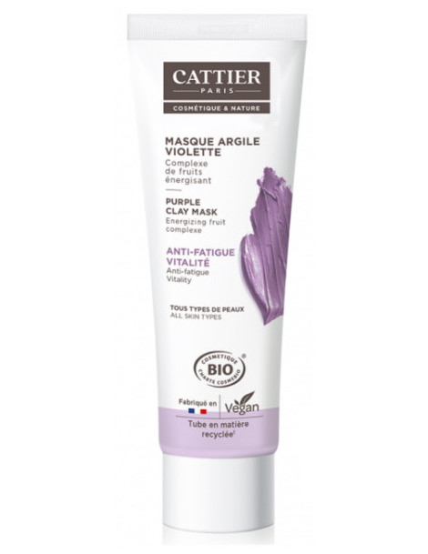 Masque anti fatigue à l'argile violette 100 ml Cattier fruits toniques vitalisants teint frais Abcbeauté masque visage