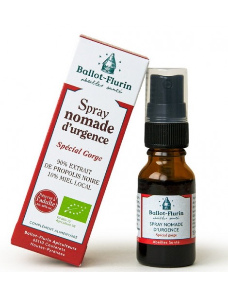 Spray nomade d'urgence Propolis noire 15ml Ballot-Flurin immunité gorge refroidissements Abcbeauté