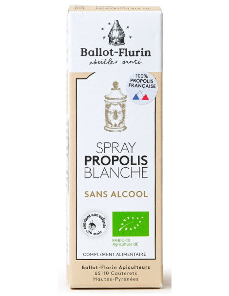 Spray propolis blanche sans alcool 15 ml Ballot Flurin propolis douce et active Abcbeauté