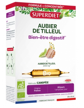 Aubier de Tilleul Bio 20 ampoules de 15ml Super Diet - complément alimentaire dépuratif bio Abcbeauté